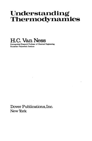 Cover image: Understanding Thermodynamics 9780486632773