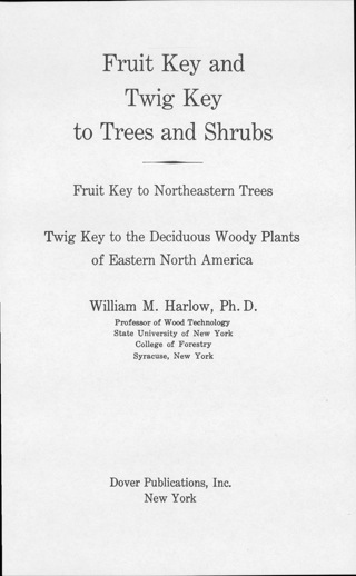 Cover image: Fruit Key and Twig Key to Trees and Shrubs 9780486205113