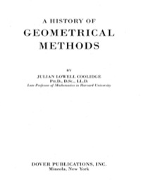 Imagen de portada: A History of Geometrical Methods 9780486495248