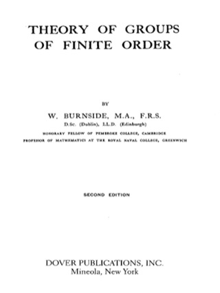 Cover image: Theory of Groups of Finite Order 9780486816913