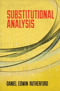 Cover image: Substitutional Analysis 9780486491202