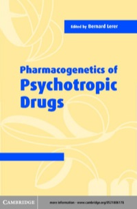 Immagine di copertina: Pharmacogenetics of Psychotropic Drugs 1st edition 9780521189613