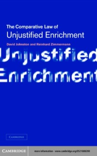 Imagen de portada: Unjustified Enrichment 1st edition 9780521808200