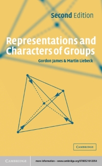 Cover image: Representations and Characters of Groups 2nd edition 9780521812054