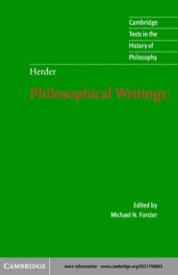 صورة الغلاف: Herder: Philosophical Writings 1st edition 9780521790888