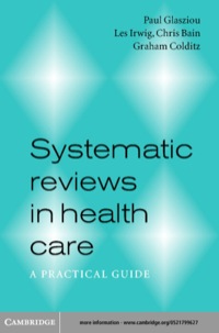 Cover image: Systematic Reviews in Health Care 1st edition 9780521799621