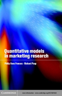 Imagen de portada: Quantitative Models in Marketing Research 1st edition 9780521801669
