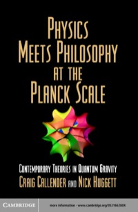 Imagen de portada: Physics Meets Philosophy at the Planck Scale 1st edition 9780521662802