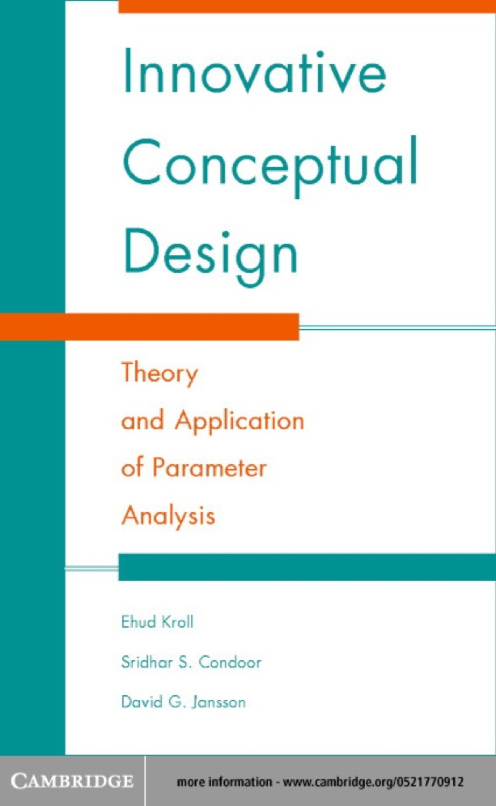 Innovative Conceptual Design Theory and Application of Parameter Analysis 1st Edition