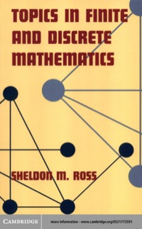 Cover image: Topics in Finite and Discrete Mathematics 1st edition 9780521772594