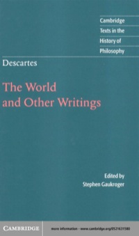 Cover image: Descartes: The World and Other Writings 1st edition 9780521631587