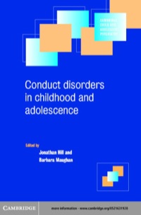 Cover image: Conduct Disorders in Childhood and Adolescence 1st edition 9780521786393