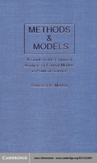 Cover image: Methods and Models 1st edition 9780521633000