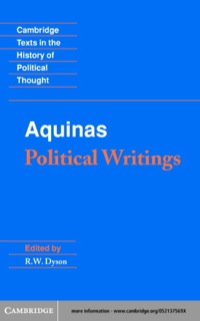 Cover image: Aquinas: Political Writings 1st edition 9780521375696