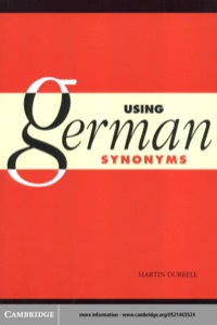 Cover image: Using German Synonyms 1st edition 9780521465526