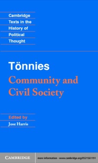 صورة الغلاف: Tönnies: Community and Civil Society 1st edition 9780521561198