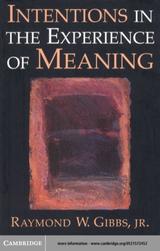 Cover image: Intentions in the Experience of Meaning 1st edition 9780521572453