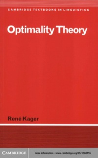 Imagen de portada: Optimality Theory 1st edition 9780521580199