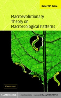 Cover image: Macroevolutionary Theory on Macroecological Patterns 1st edition 9780521817127