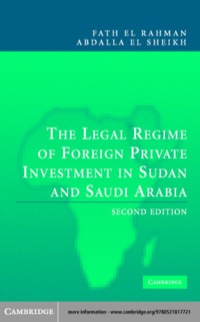 Cover image: The Legal Regime of Foreign Private Investment in Sudan and Saudi Arabia 2nd edition 9780521817721