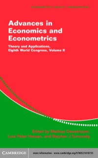 Cover image: Advances in Economics and Econometrics: Volume 2 1st edition 9780521818735