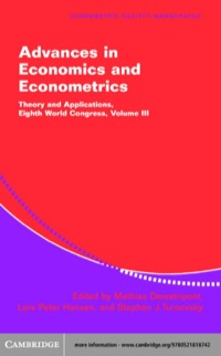 Cover image: Advances in Economics and Econometrics: Volume 3 1st edition 9780521818742