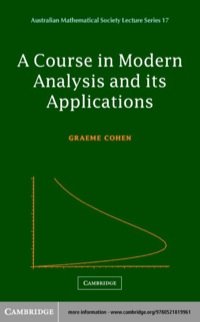 表紙画像: A Course in Modern Analysis and its Applications 1st edition 9780521819961