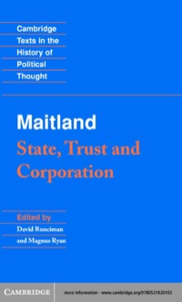 表紙画像: Maitland: State, Trust and Corporation 1st edition 9780521820103