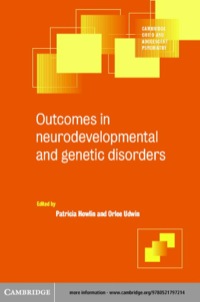 Imagen de portada: Outcomes in Neurodevelopmental and Genetic Disorders 1st edition 9780521797214