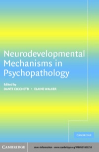 Imagen de portada: Neurodevelopmental Mechanisms in Psychopathology 1st edition 9780521802253