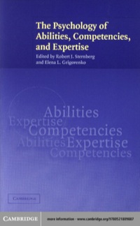 Cover image: The Psychology of Abilities, Competencies, and Expertise 1st edition 9780521809887