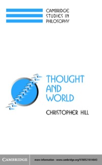 صورة الغلاف: Thought and World 1st edition 9780521814843