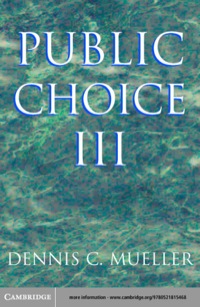 Cover image: Public Choice III 3rd edition 9780521894753