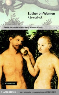 Imagen de portada: Luther on Women 1st edition 9780521650915