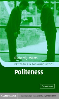 Cover image: Politeness 1st edition 9780521790857