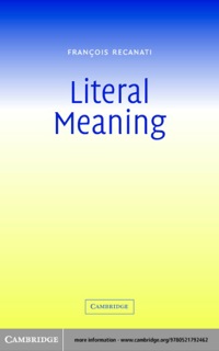 Imagen de portada: Literal Meaning 1st edition 9780521792462