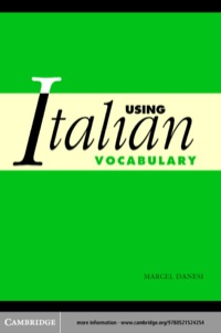 Titelbild: Using Italian Vocabulary 1st edition 9780521524254