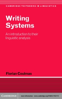 Imagen de portada: Writing Systems 1st edition 9780521782173