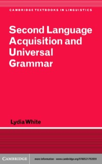 Immagine di copertina: Second Language Acquisition and Universal Grammar 1st edition 9780521792059