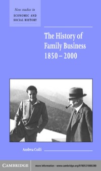 Imagen de portada: The History of Family Business, 1850–2000 1st edition 9780521800280