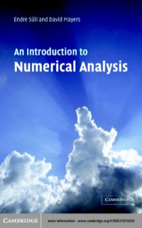 Cover image: An Introduction to Numerical Analysis 1st edition 9780521007948