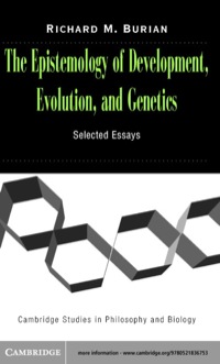 Titelbild: The Epistemology of Development, Evolution, and Genetics 1st edition 9780521836753