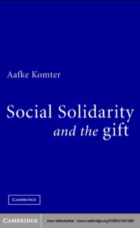 Cover image: Social Solidarity and the Gift 1st edition 9780521841009