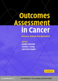 صورة الغلاف: Outcomes Assessment in Cancer 1st edition 9780521838900