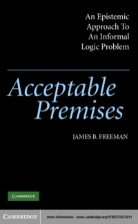 Imagen de portada: Acceptable Premises 1st edition 9780521833011