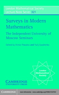Cover image: Surveys in Modern Mathematics 1st edition 9780521547932