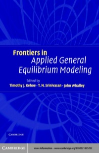 Imagen de portada: Frontiers in Applied General Equilibrium Modeling 1st edition 9780521825252