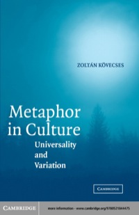 Cover image: Metaphor in Culture 1st edition 9780521844475
