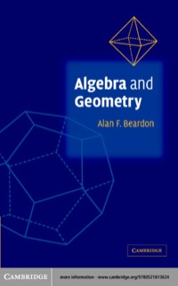 表紙画像: Algebra and Geometry 9780521813624