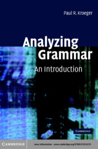 Omslagafbeelding: Analyzing Grammar 1st edition 9780521816229